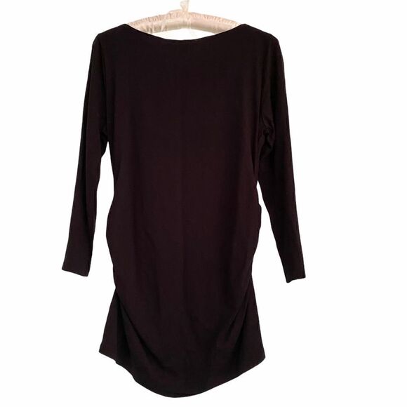 Kenneth Cole Black Long Ruched Top with Gold Beads - Picture 5 of 5